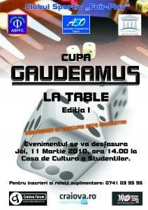 cupa gaudeamus la table
joi, 11 martie 2010 

casa de cultura a gaudeamus la table, editia i cupa