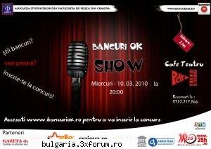 Bancuri Ok Show Miercuri, 10 martie 2010- Cafe-teatru Play - Bancuri Ok Show Miercuri, 10 martie - Evenimente