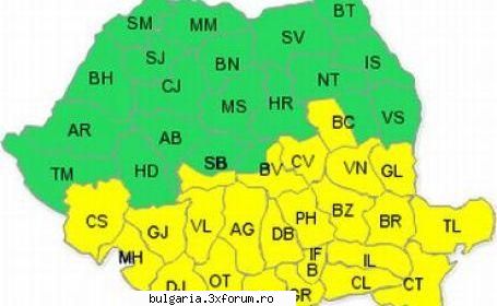 au emis cod galben de abundente şi polei pentru toată zona olteniei, de m�ine, de la ora